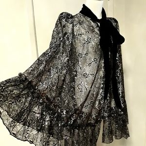 NWT! The Vampire's Wife x H&M Silver Lace Cape